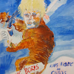 Painting of Boris Johnson as King Kong