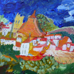 Painting of Ceret village