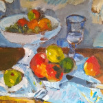 Painting of a bowl of fruit
