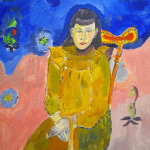 Painting of a young woman in a yellow dress