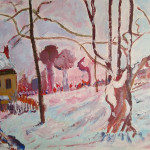 Painting of a snowy landscape