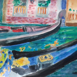 venice gondolas painting